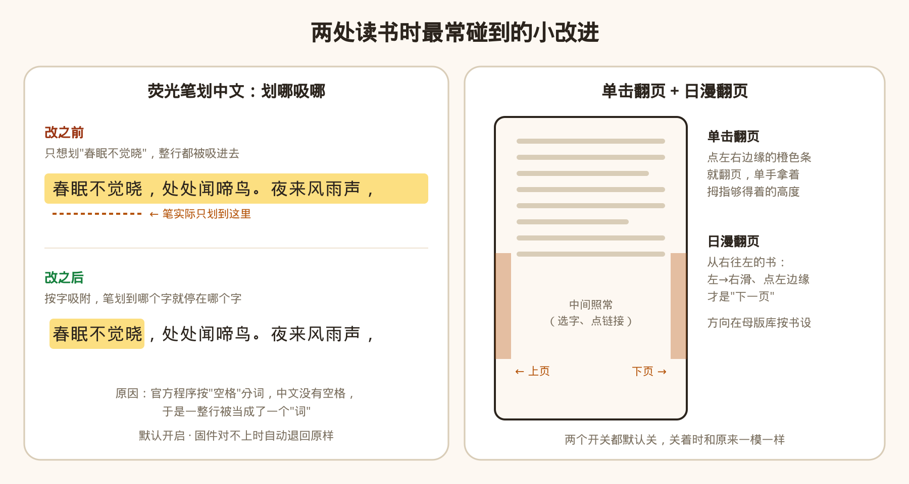 两处读书时最常碰到的小改进 两处读书时最常碰到的小改进